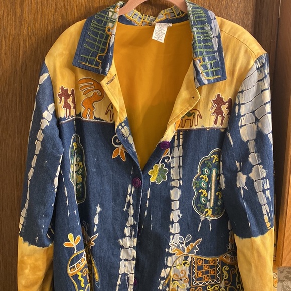 Sandy Starkman Spirit blazer/ jacket embroidered and hand painted SIZE 1X EUC - Picture 3 of 10